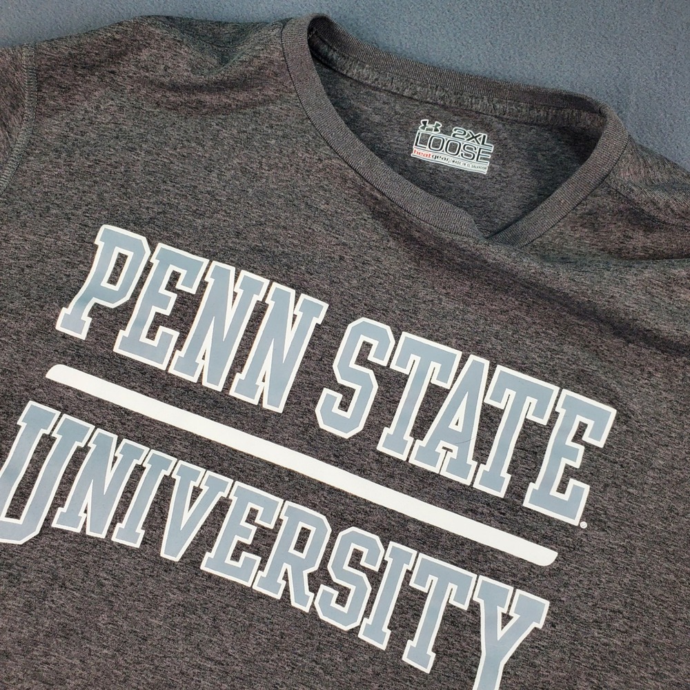 Under Armour Penn State University Gray 2XL Loose Fit HeatGear T-Shirt